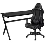 Ensemble Bureau Gaming Emma et Oliver - Support Tasse/Casque/Tapis de Souris Intégré