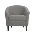 2 fauteuils club modernes en lin avec accoudoirs ronds