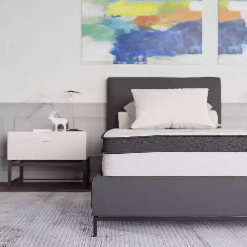 Flash Furniture Capri Matelas Hybride à Ressorts Ensachés de 25 cm, Certifié CertiPUR-US, Confortable pour le Sommeil, Matelas en Boîte