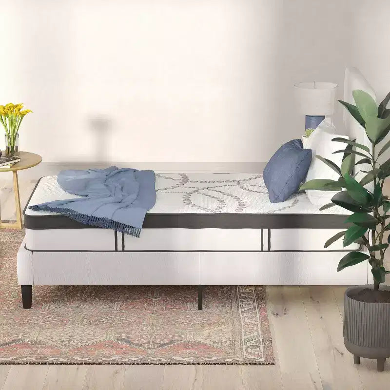 Flash Furniture Capri Matelas Hybride à Ressorts Ensachés de 25 cm, Certifié CertiPUR-US, Confortable pour le Sommeil, Matelas en Boîte