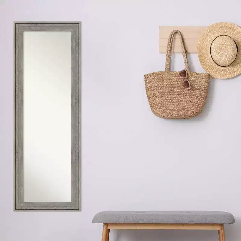 Miroir pleine longueur encadré Regis 19 x 53 à suspendre à une porte - Amanti Art