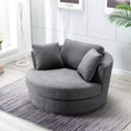 54 Wide Fully Assembled Round Swivel Barrel Chair and a Half - Kinwell