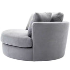 Fauteuil rond pivotant et demi Kinwell de 54 po de large entièrement assemblé