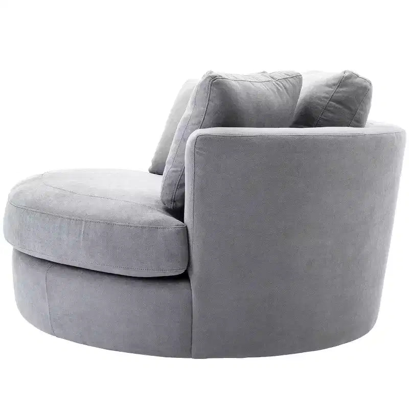 Fauteuil rond pivotant et demi Kinwell de 54 po de large entièrement assemblé
