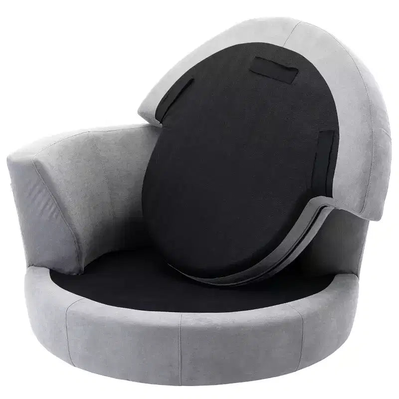 Fauteuil rond pivotant et demi Kinwell de 54 po de large entièrement assemblé