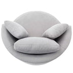 Fauteuil rond pivotant et demi Kinwell de 54 po de large entièrement assemblé