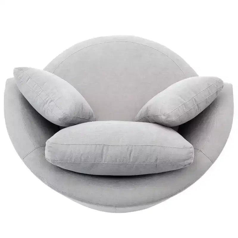 Fauteuil rond pivotant et demi Kinwell de 54 po de large entièrement assemblé