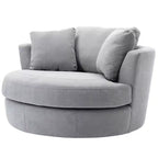 Fauteuil rond pivotant et demi Kinwell de 54 po de large entièrement assemblé