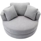 Fauteuil rond pivotant et demi Kinwell de 54 po de large entièrement assemblé