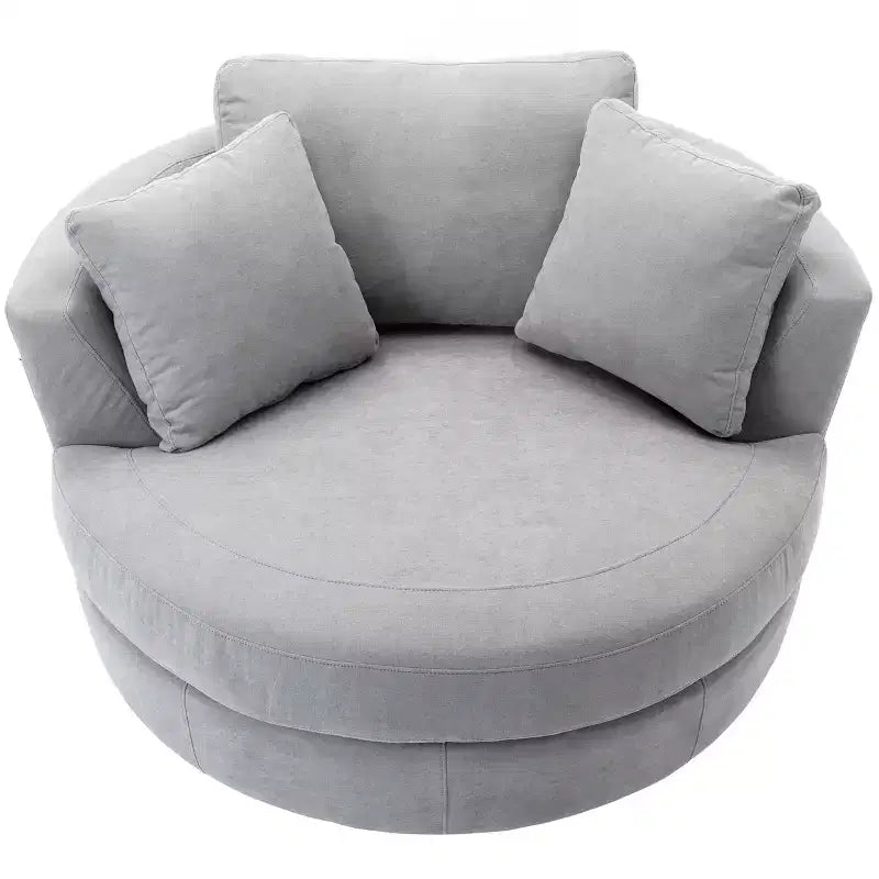Fauteuil rond pivotant et demi Kinwell de 54 po de large entièrement assemblé