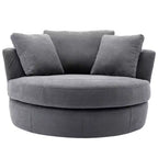 Fauteuil rond pivotant et demi Kinwell de 54 po de large entièrement assemblé