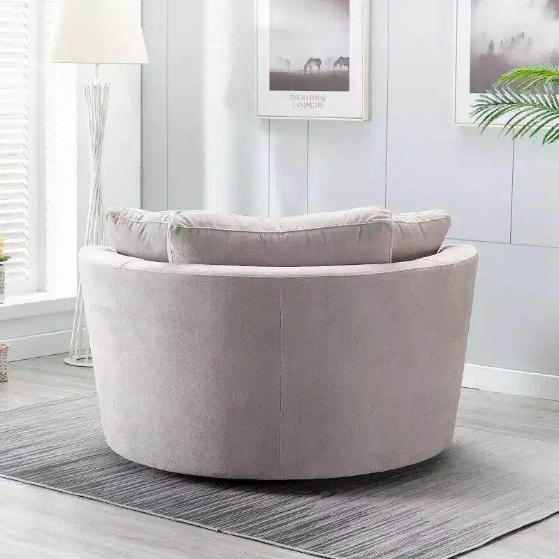 Fauteuil rond pivotant et demi Kinwell de 54 po de large entièrement assemblé