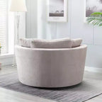 Fauteuil rond pivotant et demi Kinwell de 54 po de large entièrement assemblé