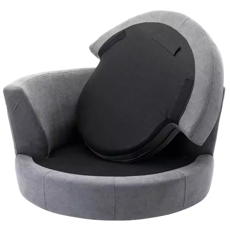 Fauteuil rond pivotant et demi Kinwell de 54 po de large entièrement assemblé