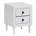 Costway Nightstand End Bedside Coffee Table Wooden Leg Storage Drawers White