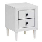 Costway Nightstand End Bedside Coffee Table Wooden Leg Storage Drawers White