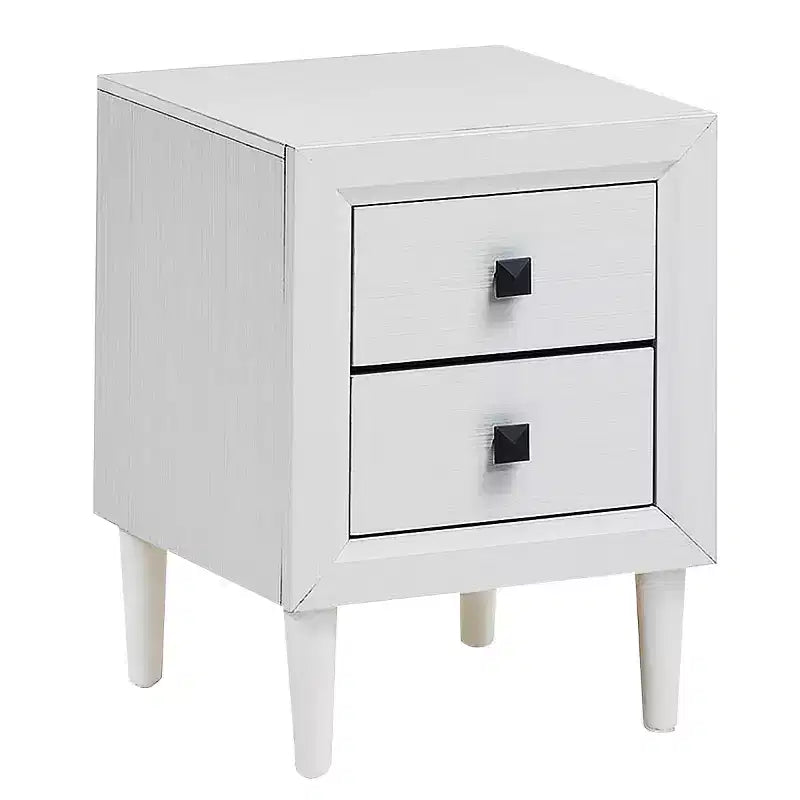 Costway Nightstand End Bedside Coffee Table Wooden Leg Storage Drawers White