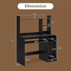 Bureau informatique Costway avec étagère, station de charge, surmeuble et support pour unité centrale