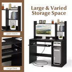 Bureau informatique Costway avec étagère, station de charge, surmeuble et support pour unité centrale