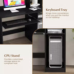 Bureau informatique Costway avec étagère, station de charge, surmeuble et support pour unité centrale