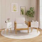 Costway Lot de 2 tables de chevet/d'appoint de canapé avec 2 tiroirs, style Mid-Century Moderne, Blanc