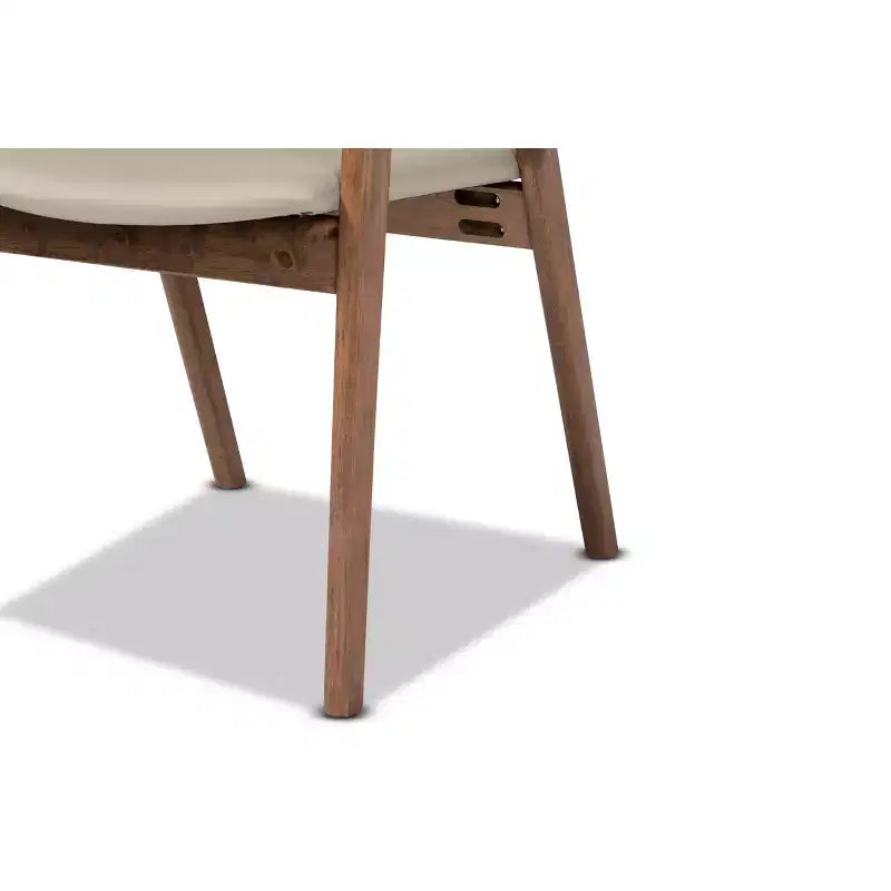 Lot de 2 chaises de salle à manger Harland en similicuir et bois – Baxton Studio