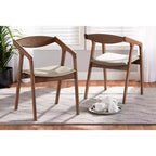 Lot de 2 chaises de salle à manger Harland en similicuir et bois – Baxton Studio