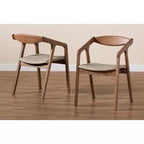 Lot de 2 chaises de salle à manger Harland en similicuir et bois – Baxton Studio