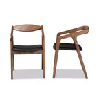 Lot de 2 chaises de salle à manger Harland en similicuir et bois – Baxton Studio