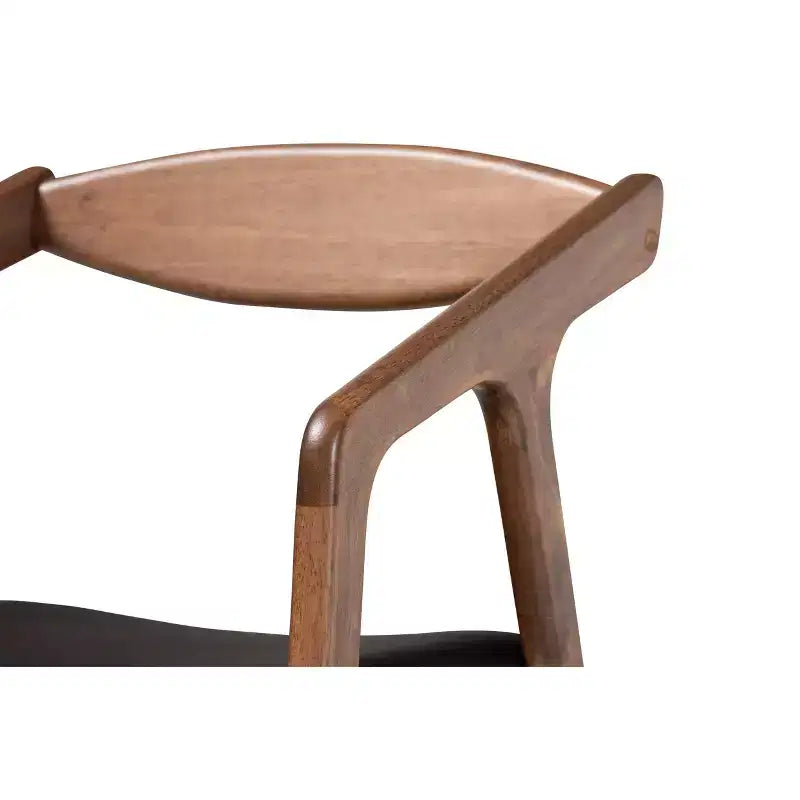 Lot de 2 chaises de salle à manger Harland en similicuir et bois – Baxton Studio