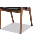 Lot de 2 chaises de salle à manger Harland en similicuir et bois – Baxton Studio