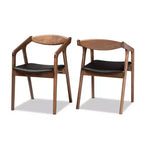 Lot de 2 chaises de salle à manger Harland en similicuir et bois – Baxton Studio