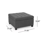 Isabella Pouf de rangement contemporain en tissu capitonné - Christopher Knight Home