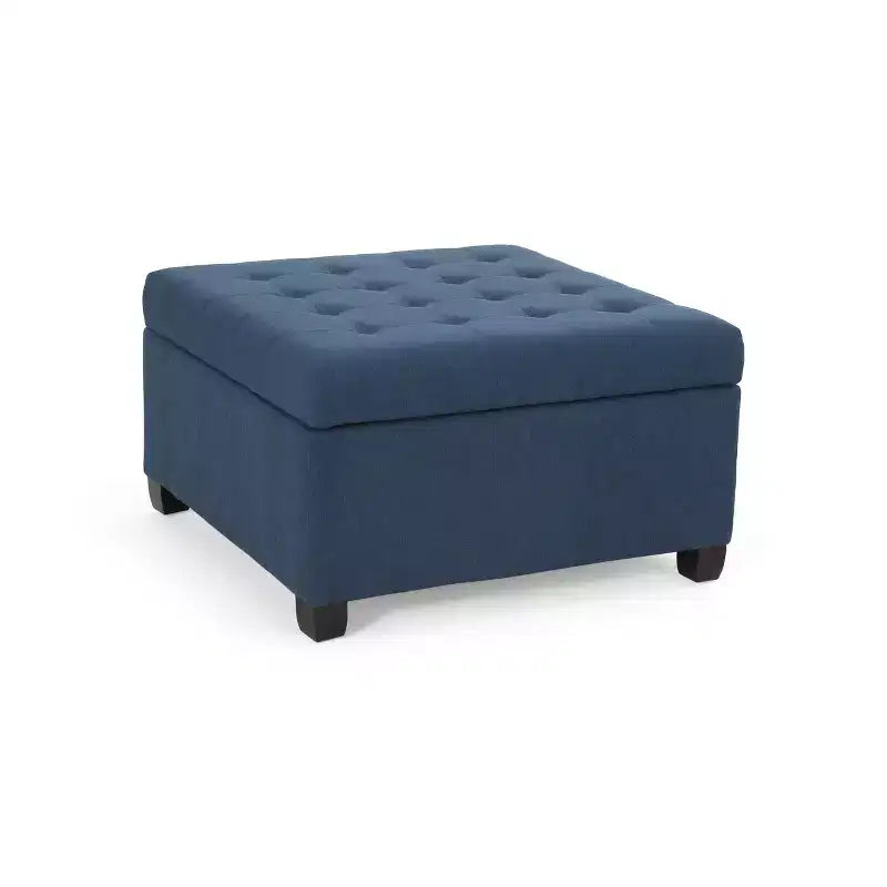 Isabella Pouf de rangement contemporain en tissu capitonné - Christopher Knight Home