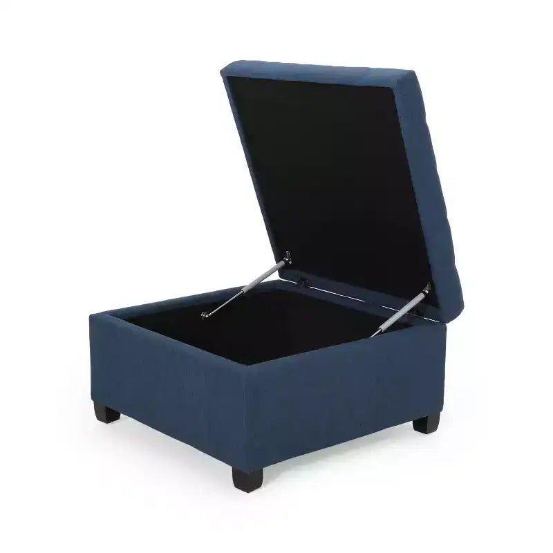 Isabella Pouf de rangement contemporain en tissu capitonné - Christopher Knight Home