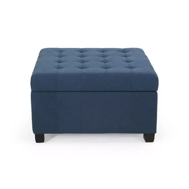 Isabella Pouf de rangement contemporain en tissu capitonné - Christopher Knight Home