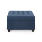 Isabella Pouf de rangement contemporain en tissu capitonné - Christopher Knight Home