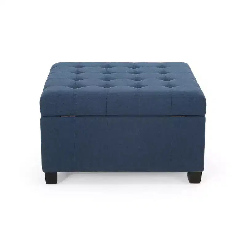Isabella Pouf de rangement contemporain en tissu capitonné - Christopher Knight Home
