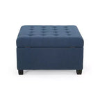 Isabella Pouf de rangement contemporain en tissu capitonné - Christopher Knight Home