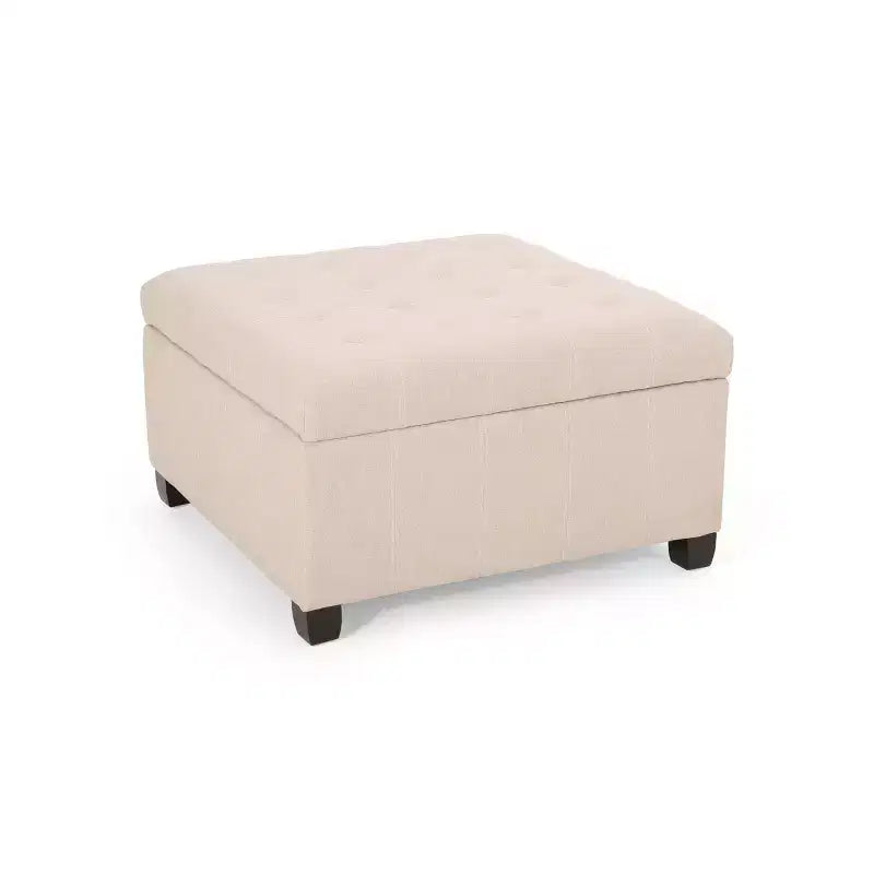 Isabella Pouf de rangement contemporain en tissu capitonné - Christopher Knight Home