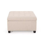 Isabella Pouf de rangement contemporain en tissu capitonné - Christopher Knight Home
