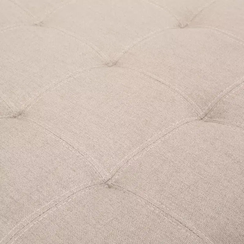 Isabella Pouf de rangement contemporain en tissu capitonné - Christopher Knight Home