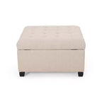 Isabella Pouf de rangement contemporain en tissu capitonné - Christopher Knight Home