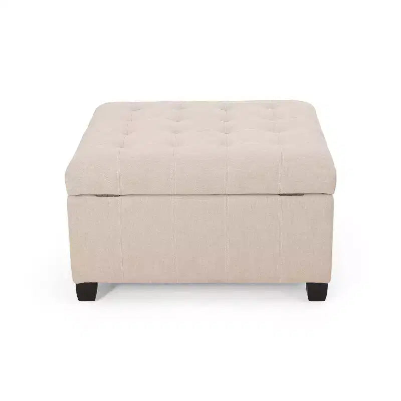 Isabella Pouf de rangement contemporain en tissu capitonné - Christopher Knight Home
