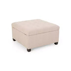 Isabella Pouf de rangement contemporain en tissu capitonné - Christopher Knight Home