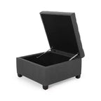Isabella Pouf de rangement contemporain en tissu capitonné - Christopher Knight Home