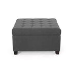Isabella Pouf de rangement contemporain en tissu capitonné - Christopher Knight Home