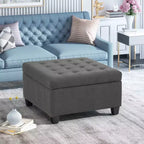 Isabella Contemporary Tufted Fabric Storage Ottoman - Christopher Knight Home