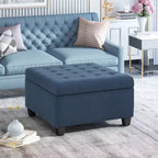 Isabella Pouf de rangement contemporain en tissu capitonné - Christopher Knight Home