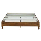 MUSEHOMEINC Cadre de lit plateforme en bois de pin massif 12 pouces avec lattes en bois, Queen